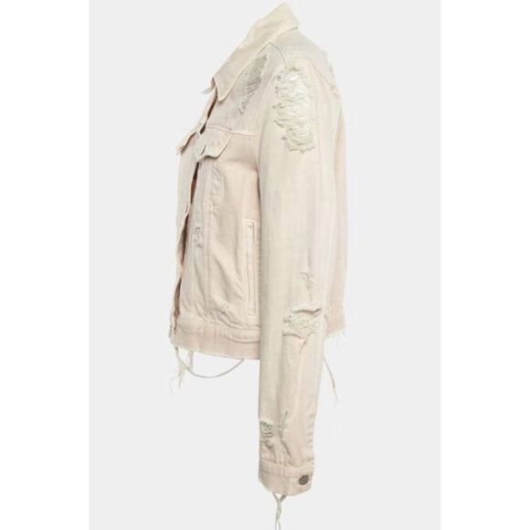 J Brand Cream Distressed & Ripped
Denim Buttoned Jacket M - Picture 5 of 13